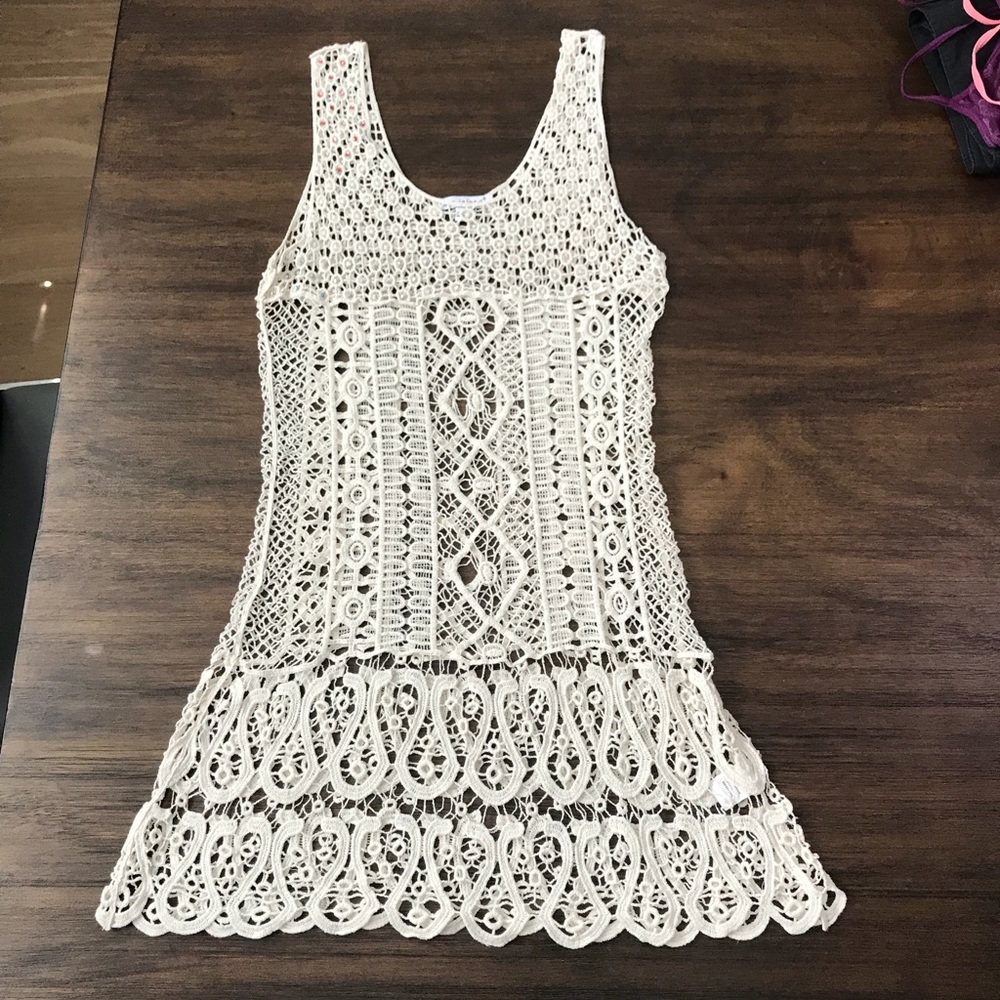 Crochet swim dress cover-up. Sz: S/M